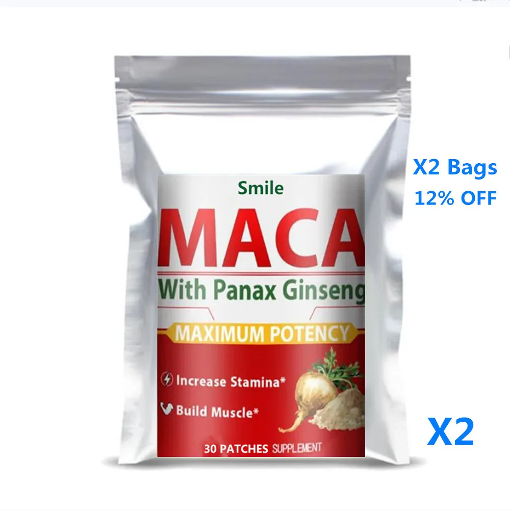Hot sale 30 Patches Maca Root + Ginseng Extract Supplement - Performance, Muscle Building, Energy free shipping