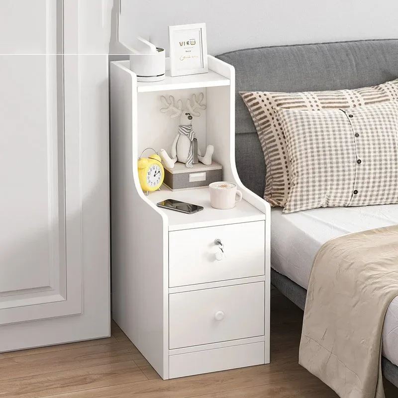 White Wooden Bedside Table Bedroom Luxury Drawer Living Room Nightstands Coffee Space Saving Armoires De Chambre Home Furniture