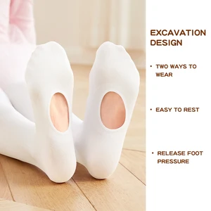 جوارب رقص ناعمة من الألياف الدقيقة قابلة للتحويل للفتيات جوارب طويلة غير ملحومة مع ثقب للنساء الجوارب الاحترافية بالجملة 60D أفضل 12 جورب أطفال غير ملحوم مبيعا - رقم 10