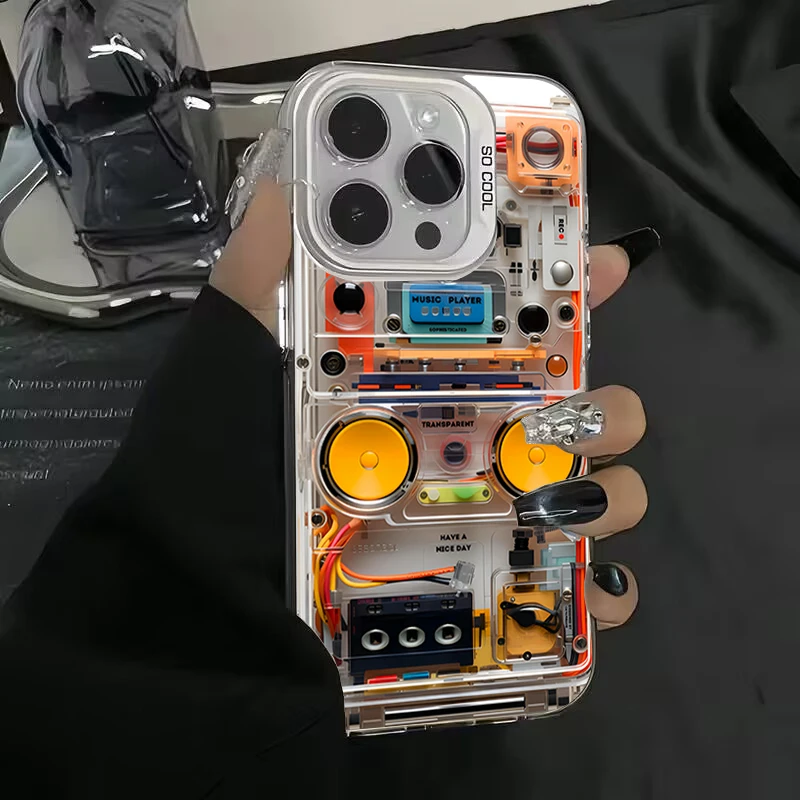 Creative Mechanical Circuit Pattern Case For Xiaomi Mi 14 13 12 13T 14T Pro 11 Lite 5G Poco F6 X5 X6 M6 Pro 4G Silver Hard Cover