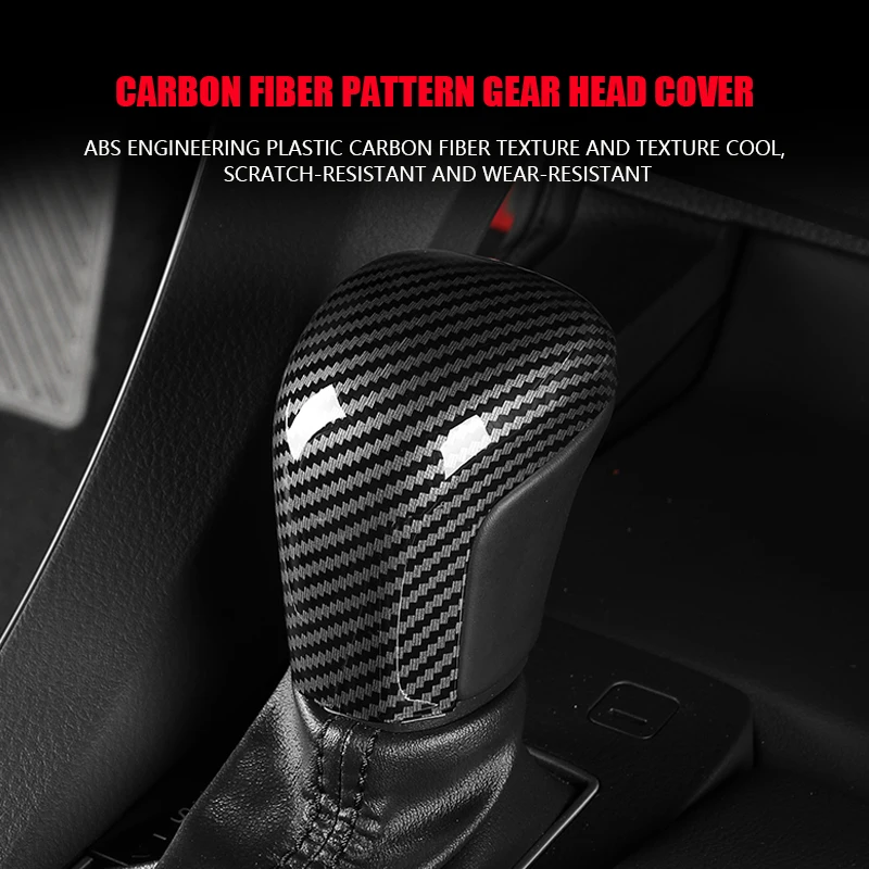 Carbon Fiber Car Interior Gear Shift Knob Head Cover Trim 1Pcs For Corolla 2019 2020 2021 2022/Camry 70 2018 2019 2020