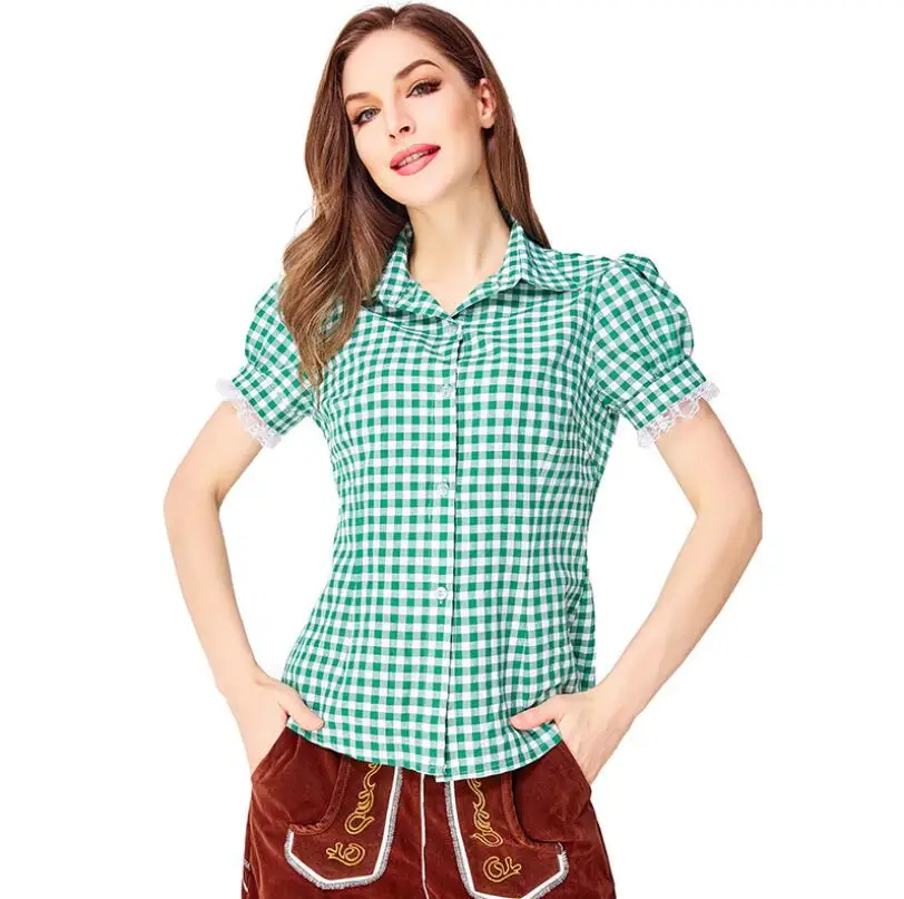 Damen Lederhosen- und Hemd-Outfit Oktoberfest Trachtenkostüm Parade Kneipen-Kellnerin-Outfit Cosplay Festliches Partykleid – Detail 14