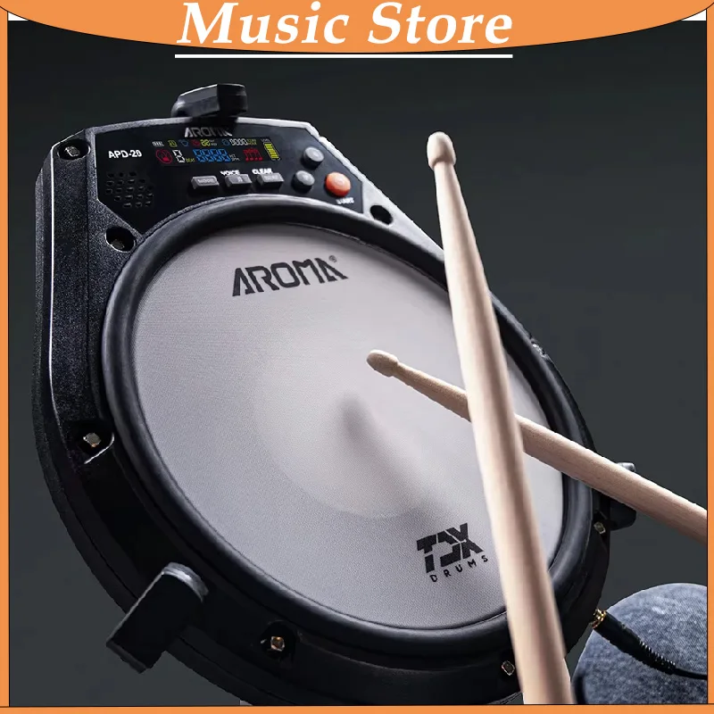 AROMA APD-20 Electronic Mute Drum Beating Board Electronic Drum Pad Built-in battery Metronome Training Percussion Music Parts