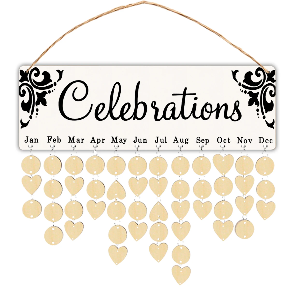 

1pcs DIY Wooden Birthday Reminder Board Family Calendar Cartoon Wall Decor Birthday Calendar Reminder Easy Assemble