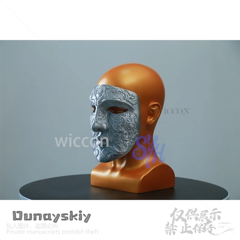 فيلم Baldwin IV تأثيري الفضة الرجعية الوجه ثلاثية الأبعاد حمض البوليلاكتيك قناع هالوين عيد الميلاد أداء الدعائم ملحق كوسبفري