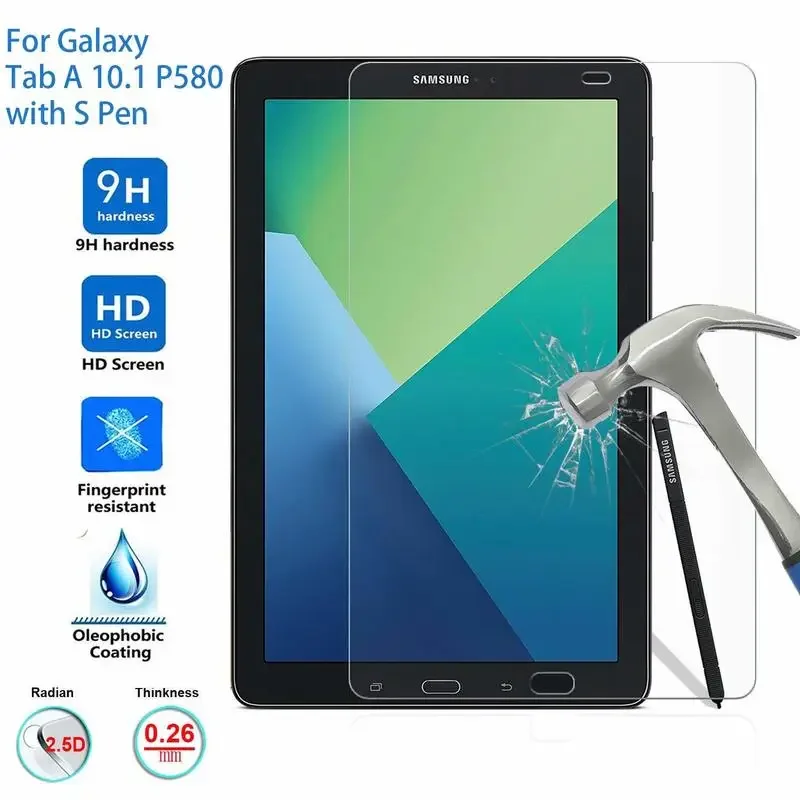 

Screen Protector for Samsung Tab A 10.1 with S Pen Tempered Glass For Samsung Galaxy Tab A A6 10.1 SM-P580 SM-P585 P580 Tablet