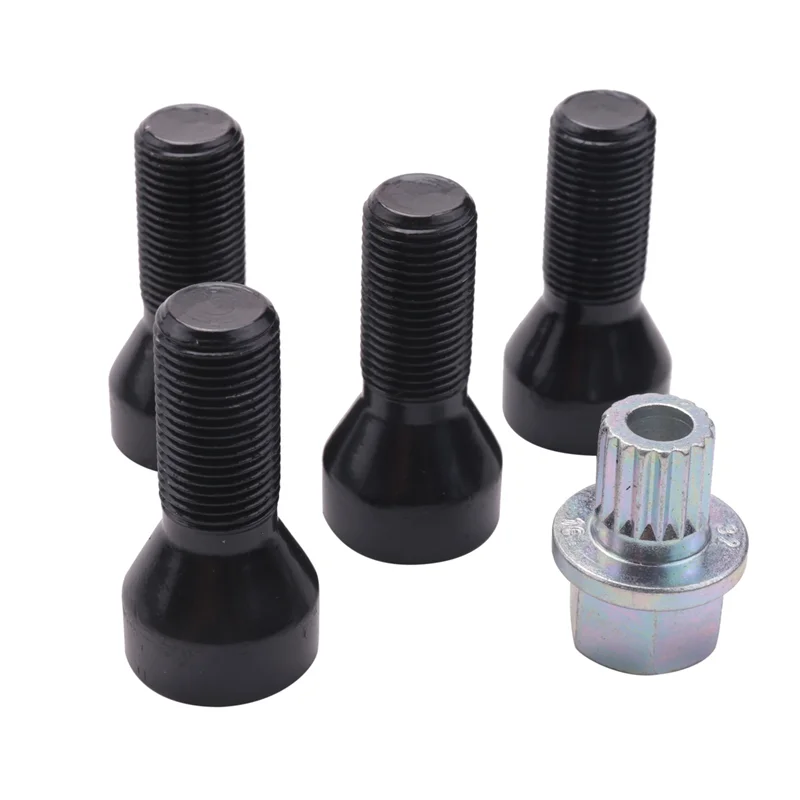 M14 x 1.25 Car Wheel Locking Bolts Wheel Hub Nut Anti-Theft Screw with Key Car Anti-Theft Screw for BMW- R50 1 2 3 4 5 6