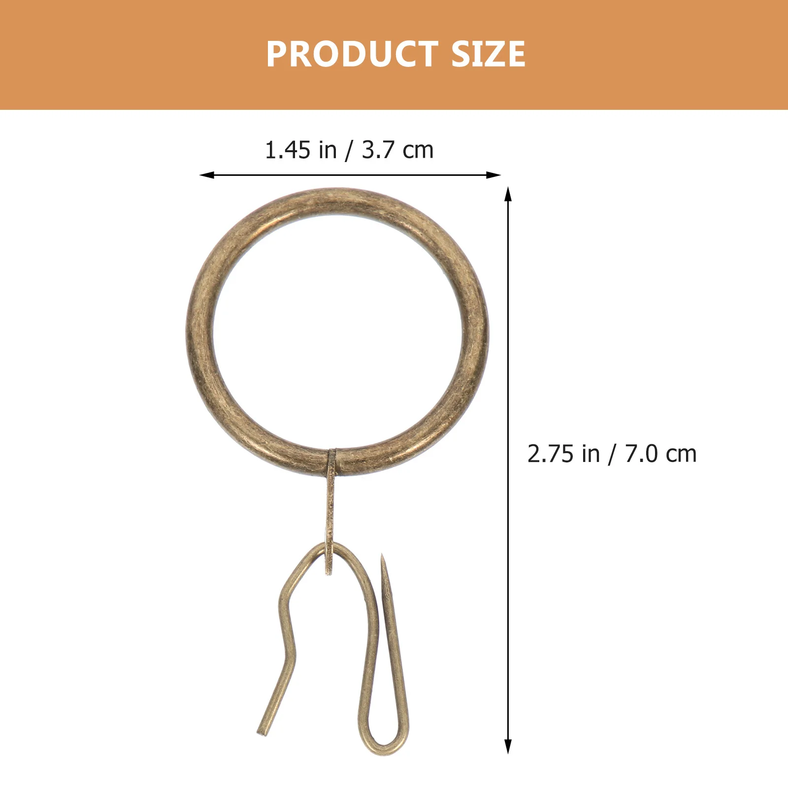 

40Sets High Grade Iron Curtain Rings Smooth Sliding Non Deform for Shower Curtain Rods Home Decoration Hanging Systems