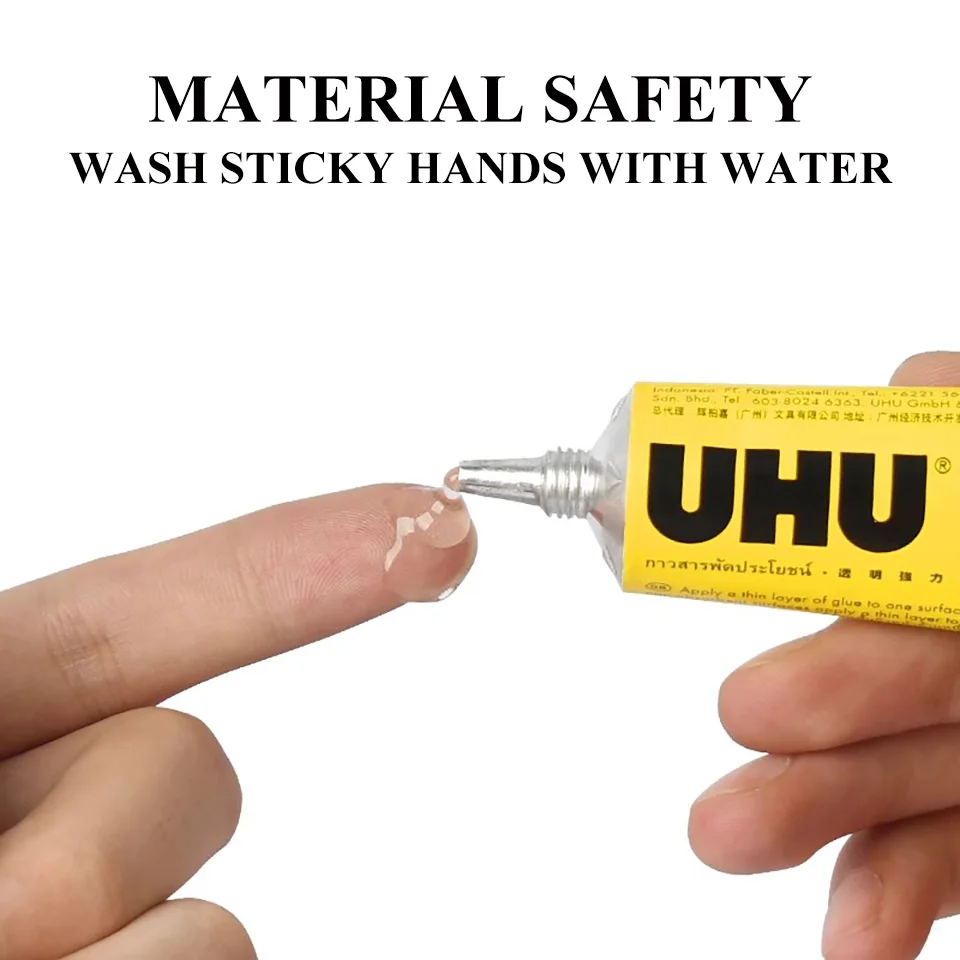UHU Glue Strong transparent multi-purpose glue Glass metal leather paper plastic ceramic model glue DIY handmade shoe glue uhu
