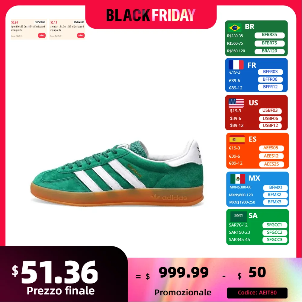 Adidas originals Gazelle Indoor unisex low cut casual board shoes