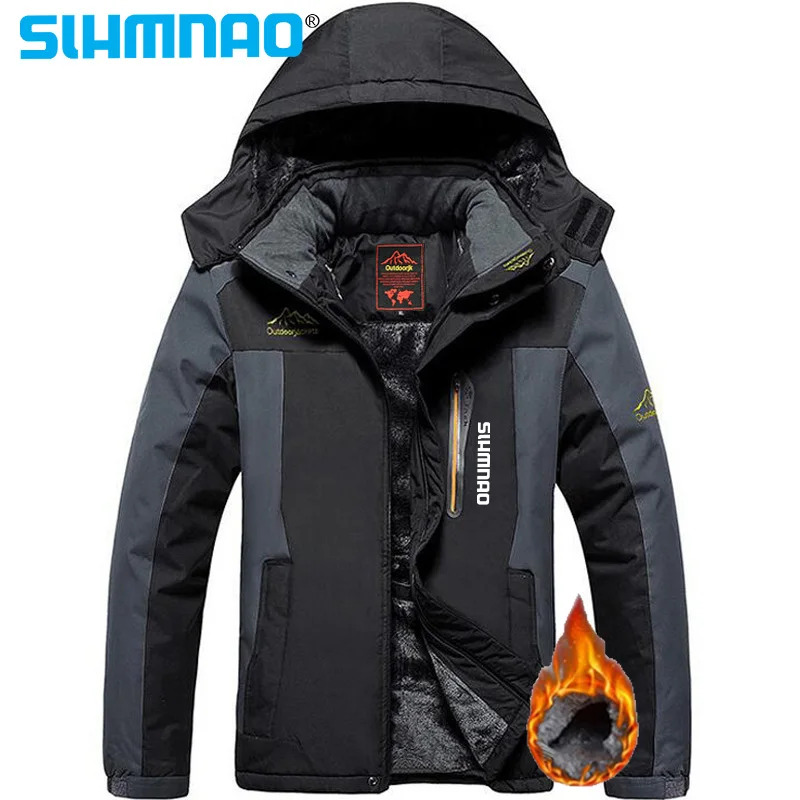 Winter Fishing Jacket with Anti Splash and Fat Added, Outdoor Mountaineering Jacket with Plush Insulation, Snow Skiing Suit