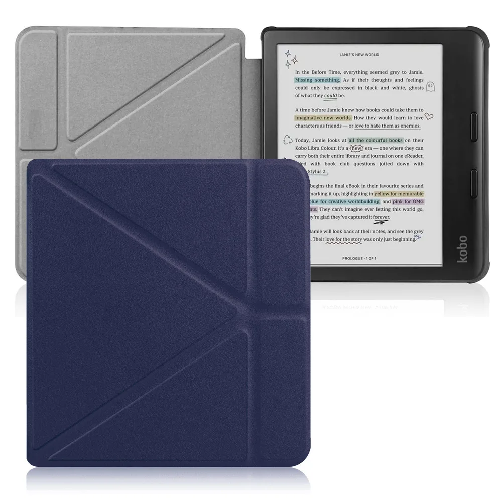 Good Night Starry Cover Kobo Libra Colour N428 Multi-Angle Stand Auto Sleep Wake PU Shockproof EReader Protective Case Shell