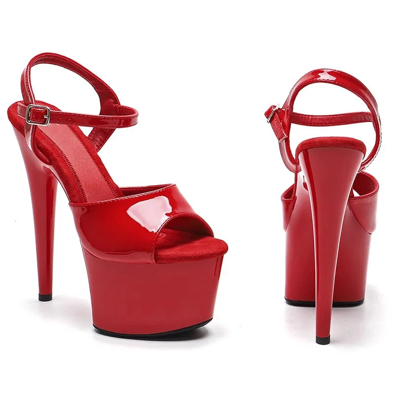 

Women's 17CM/7inches PU Upper Plating Platform Sexy High Heels Sandals Pole Dance Shoes 015