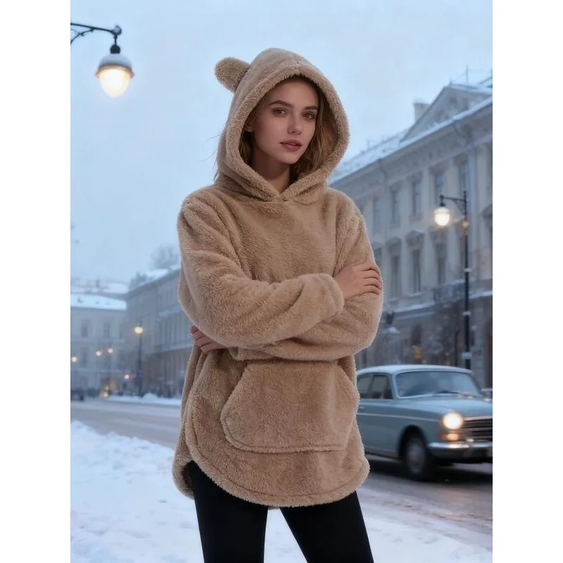 

Double Face Hoodie Sweatshirt Men's Cross-Border Soft Plush Deformation Resistant Hooded Crew Neck Spring Summer Autumn