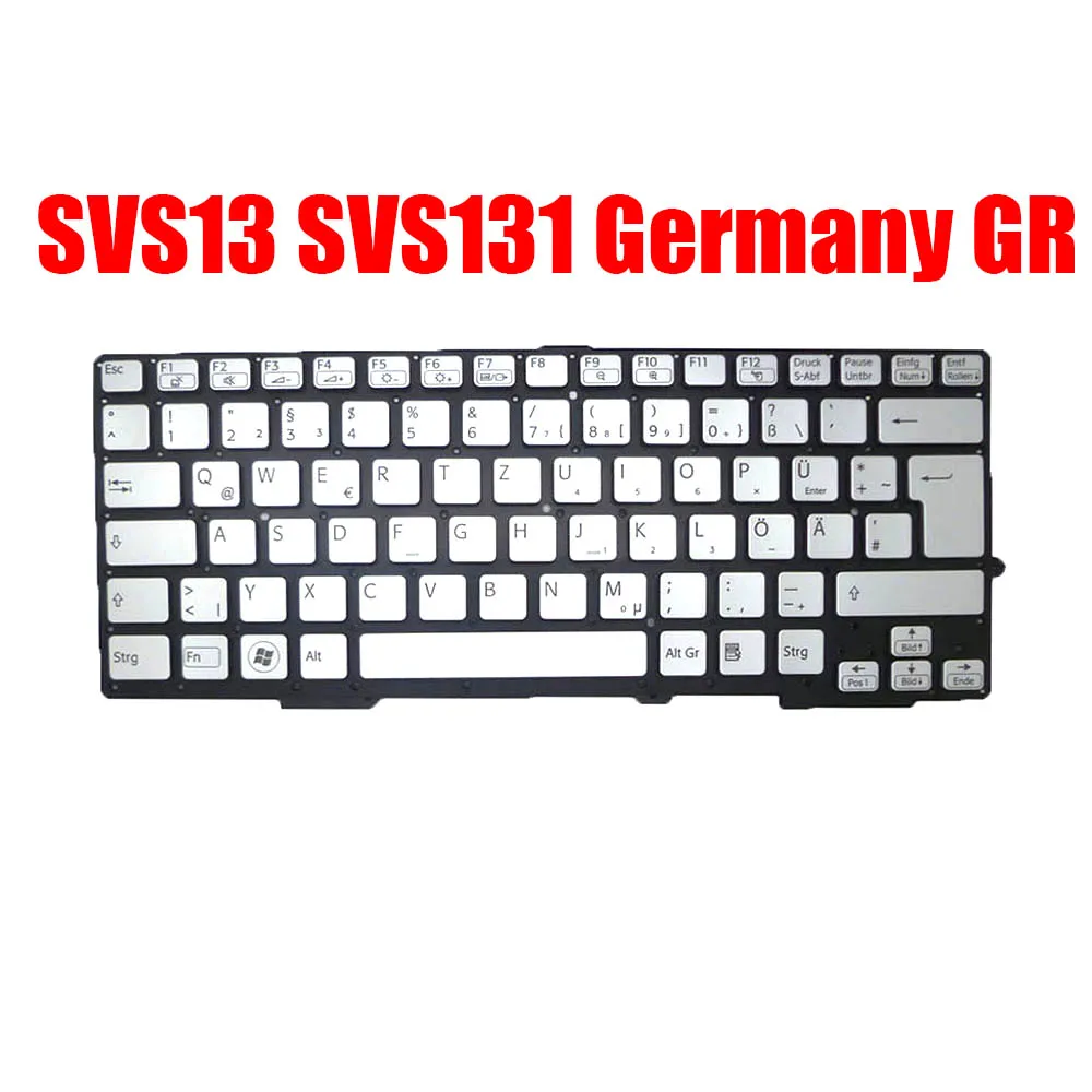 

Germany GR Laptop Keyboard For SONY SVS13 SVS131 MP-11J56D0J8861 149014921DE 550121EC2G2-515-G Silver New