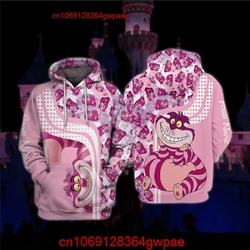 Disney Cheshire Cat Pink Cat Hoodie Disney Personalized Mouse Hoodie Casual Vintage Hoodie