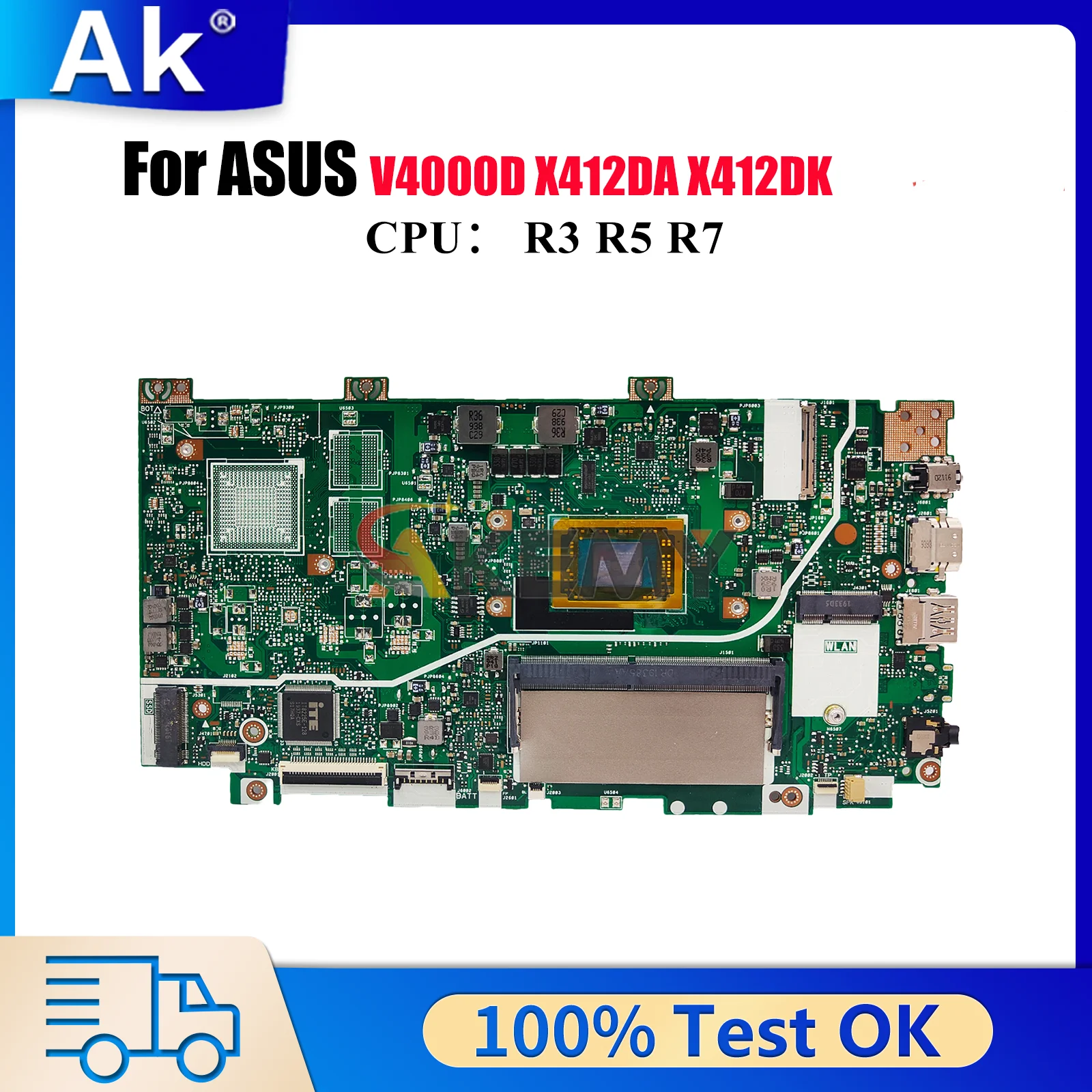 

X412DK Материнская плата для ноутбука ASUS VivoBook X412DK X412D V4000d X412DA Материнская плата для ноутбука с процессором R3 R5 R7 100% tests OK stk