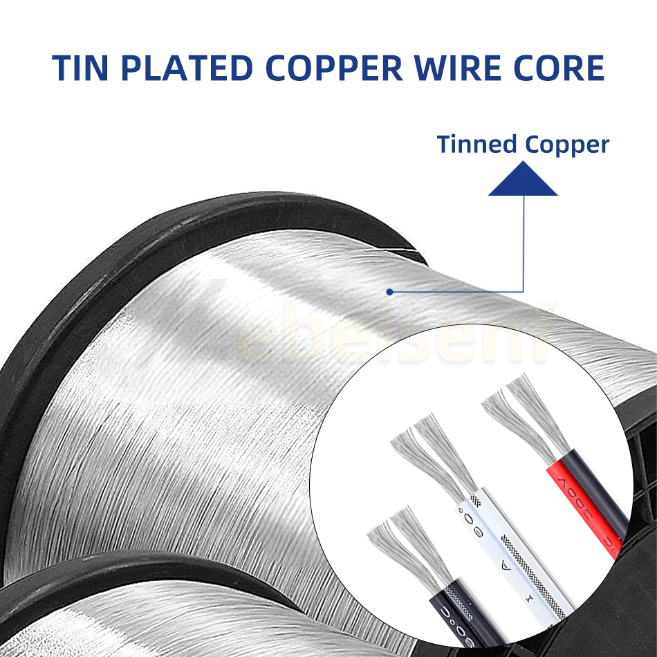 2Pin 2m/5m/10m/20m UL2468 2 Pins Electrical Wire 24 22 20AWG Tinned Copper Insulated PVC Extension LED Light Strip Cable 2-Pin