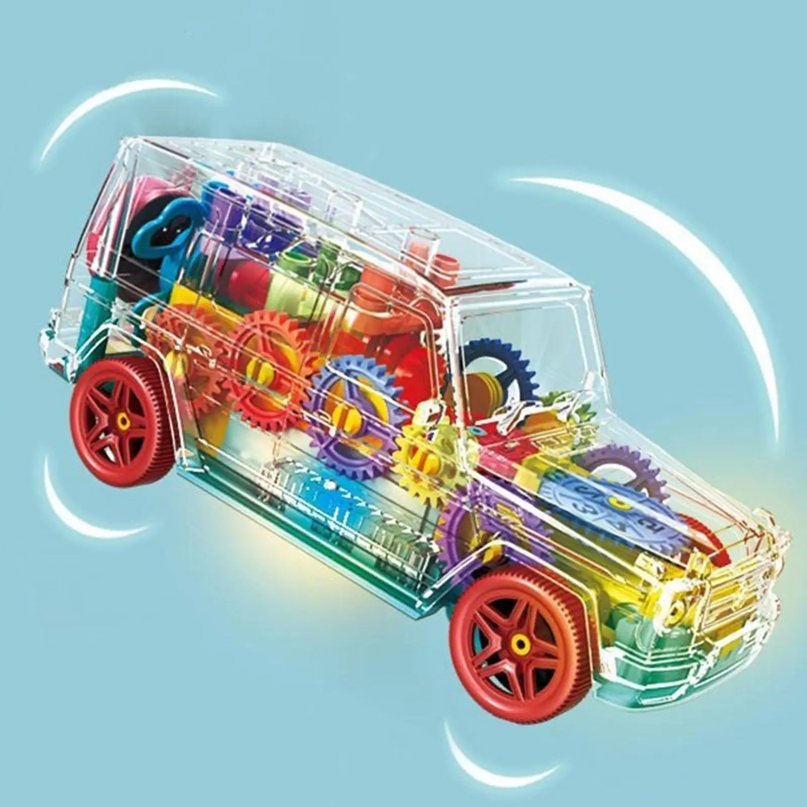 Jouet de voiture lumineux, engrenages mobiles, lumières colorées et fraîches, jouet sensoriel, camion, musique et effets LED, cadeau pour enfants de 4 ans