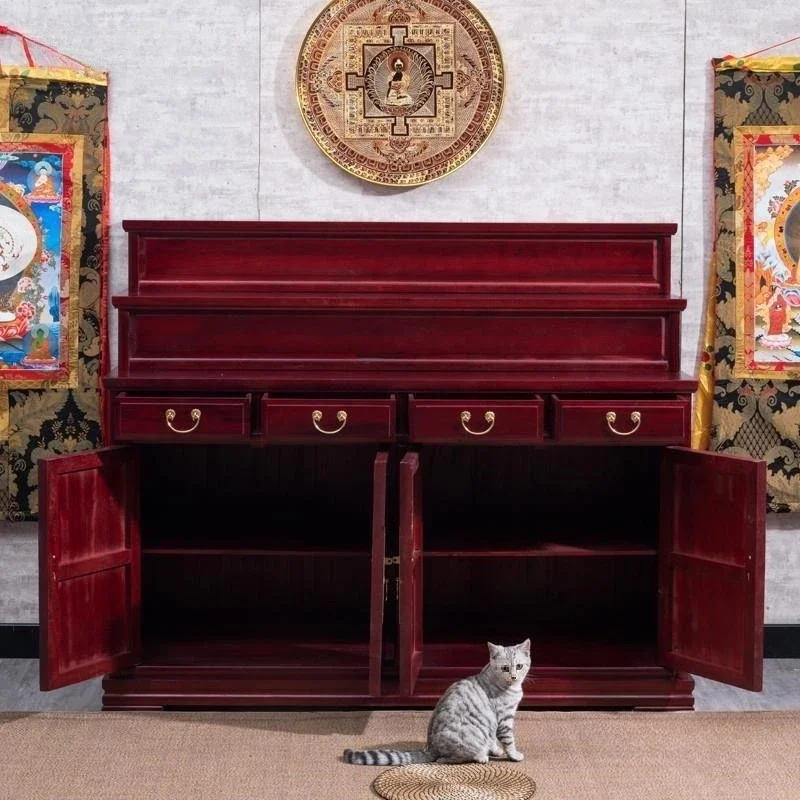 YY- Buddhist shrine shrine cinet incense household incense strip case offering Chinese solid wood three layers