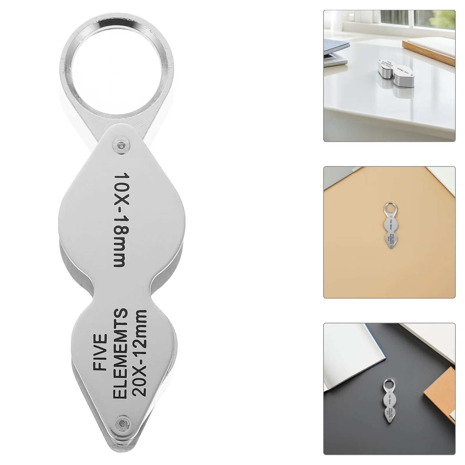 

Dual Lens Foldable Jewelry Loupe 10x 20x Metal Magnifier for Detailed Jewelry Coin Gemstone Stamp Inspection Loupe Magnifier