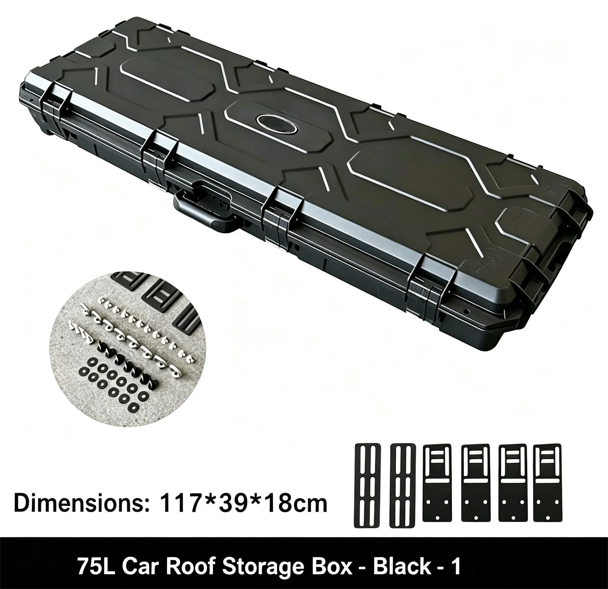 Remaco Wholesale 75L 95L 115L Portable PE Roof Mounted 4WD Camping 4x4 Storage Box Single Side Opening Rotomold Tool Rugged