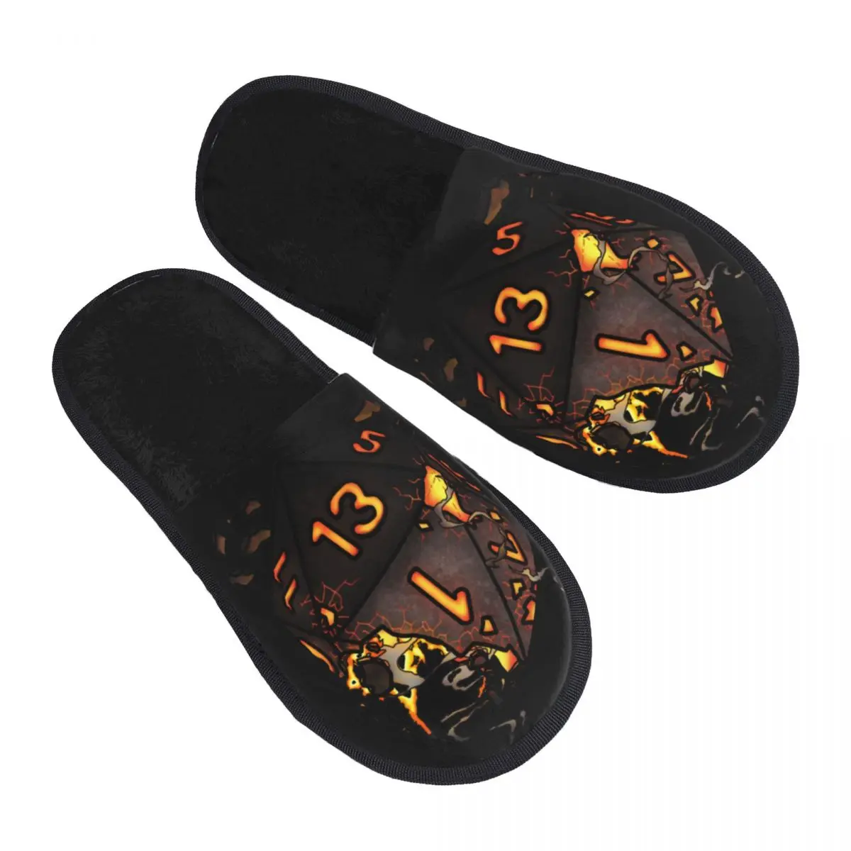 

Custom D20 Gaming Dice House Slippers Women Soft Memory Foam Shoes DnD Game Comfy Warm Anti-skid Sole Slipper