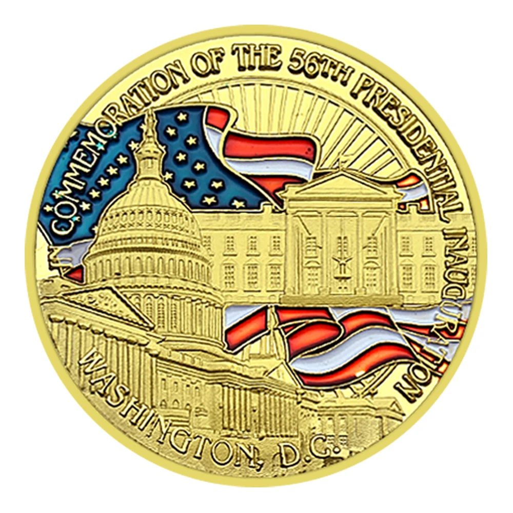 Barack Hussein Obama Gold Coin Metal Gold Plated Crafts 56th President of The United States Challenge Coin Collection Gifts