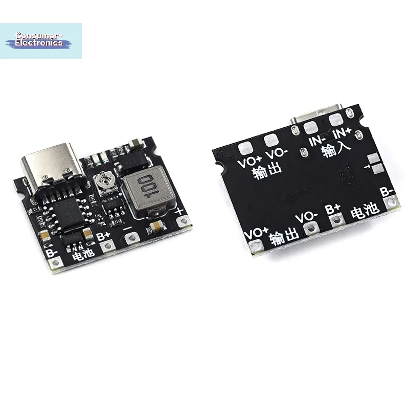 【Typ-C USB 3,7V 4,2V 1A 5W Lithium Li-Ion 18650 Batterieladegerät-Platine DC-DC Step-Up-Boost-Modul TP4056 DIY-Kit-Teile】