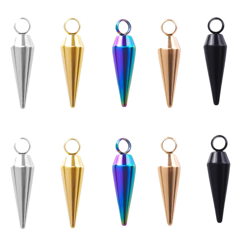 NONE Verschiedene 20 Stück Edelstahl Charms Spike Kegel Anhänger Ohrringe Halskette Armbänder Baumeln Zubehör DIY für die Schmuckherstellung 5
