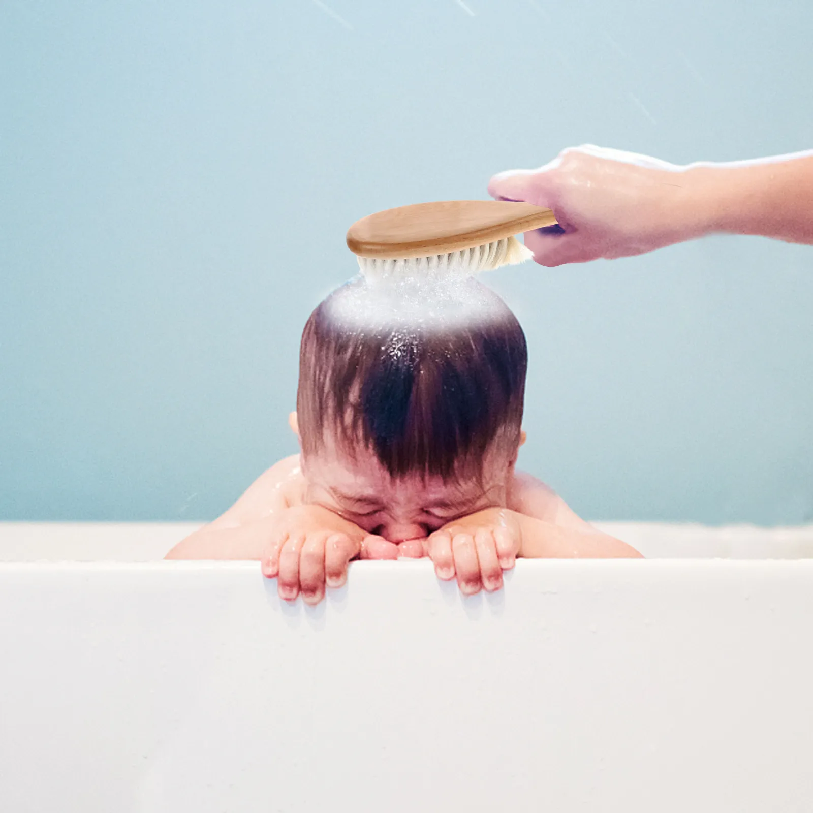 

Hair Brush Natural Wool Bristles Ergonomic Smooth Wood Handle Stimulates Scalp Increases Circulation Hair Comb