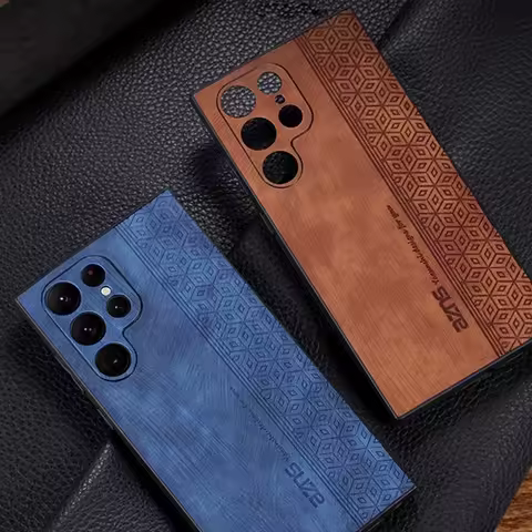 Leather Business Elite Case For Samsung S25 S24 Ultra S23 Plus S22 S21 S20 FE Coque For Samsung S25 Ultra Shockproof Phone Cover