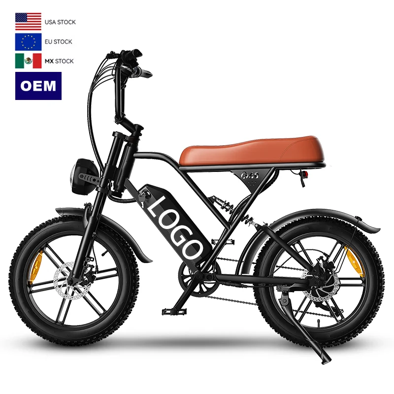 

OEM Customized Wholesale USA Warehouse 48v Moped Retro Electric Bicycle E-Bike E Bike Ebike Mountain Fat Tire Electric Bike