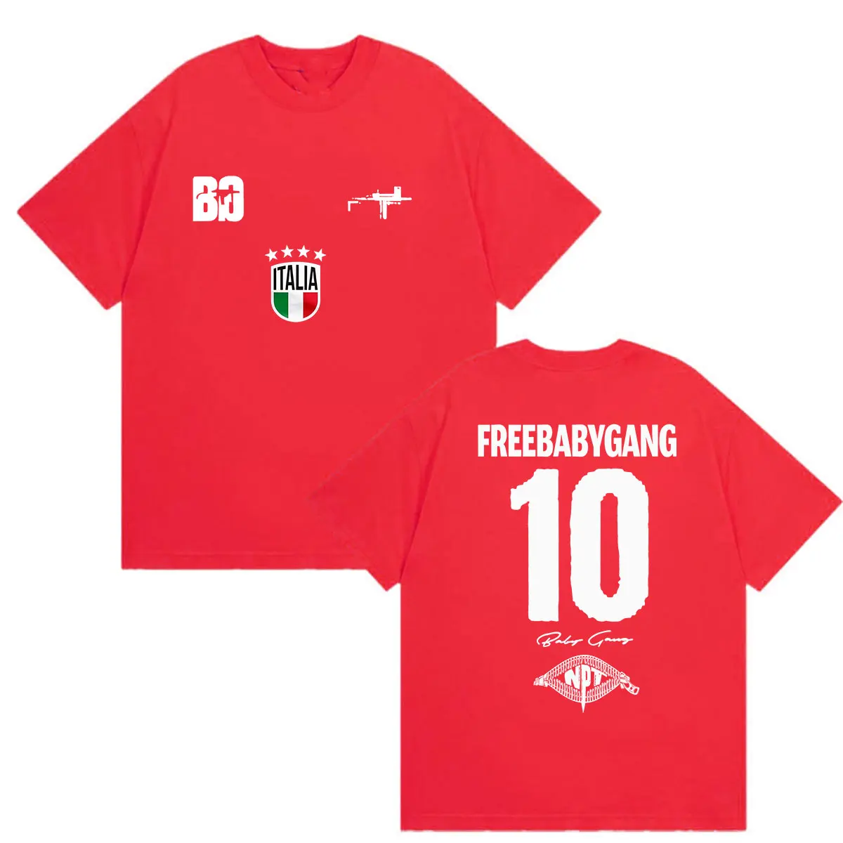 Rapper Baby Gang Tour 2026 Grafik-T-Shirts Herren Hip-Hop Pop Lose Kurzarm-T-Shirts Retro Übergroße Baumwoll-T-Shirts Streetwear – Detail 4