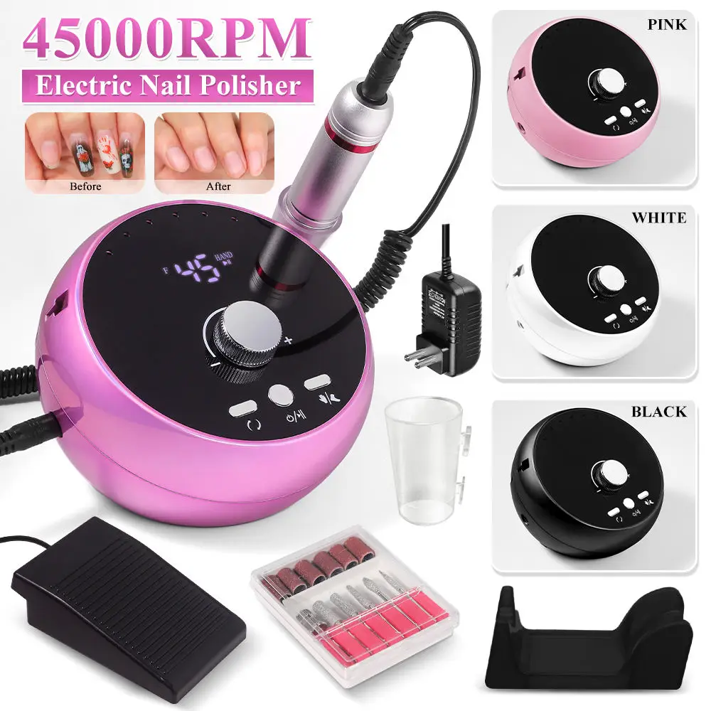 

Salon Grade Electric Nail Drill High Power Grinding Machine with Multi-Speed Manicure Pedicure Kit for Home Salon Wholesale
