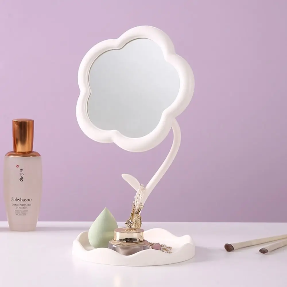 Cute Sunflower Shaped Dressing Mirror Classic Detachable Desktop Makeup Mirror High-definition Single Side Table Mirror
