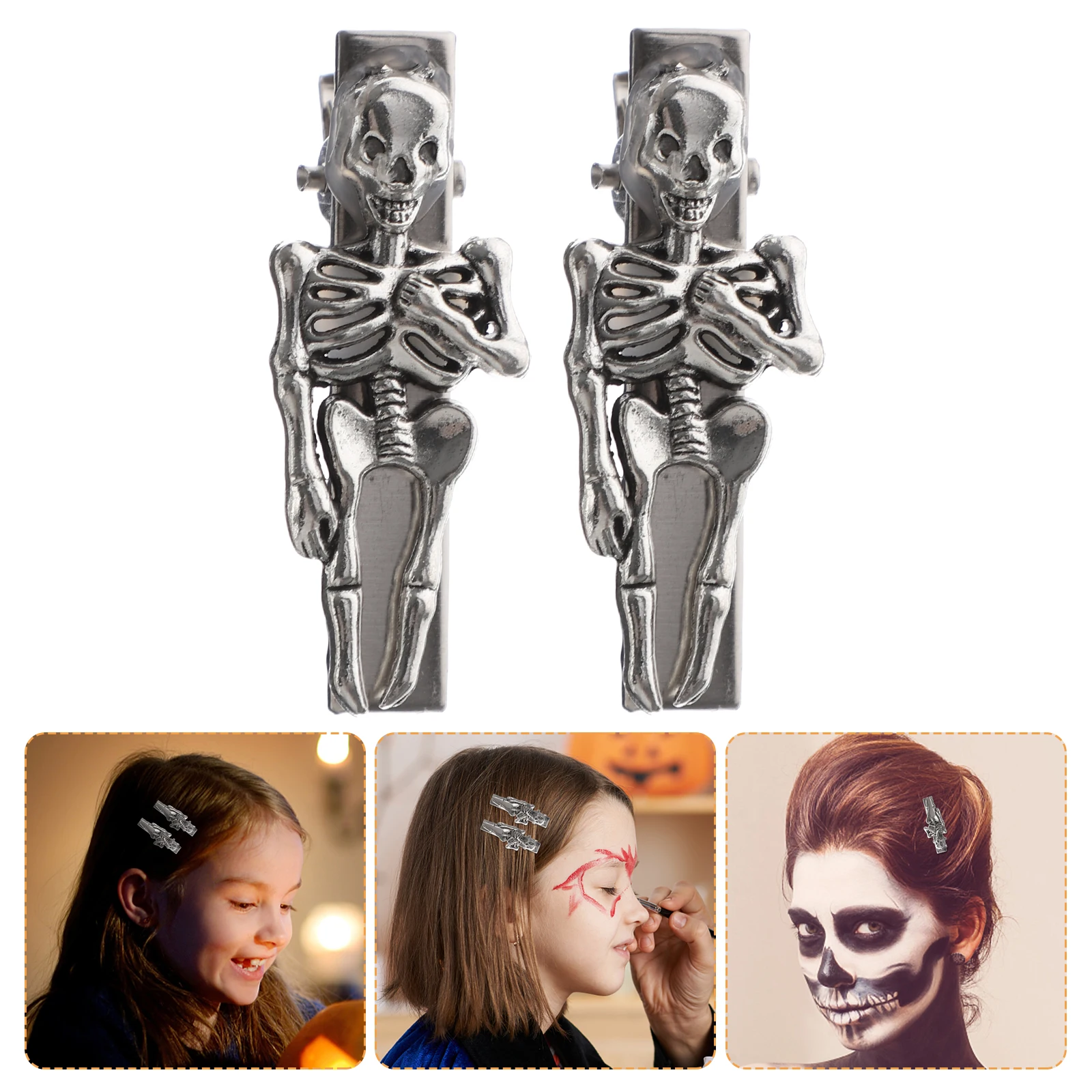 

Skull Clip Halloween Bat Clips Goth Accessories Women Girls Party Bone Hair Clip Gothic Hair Accessories