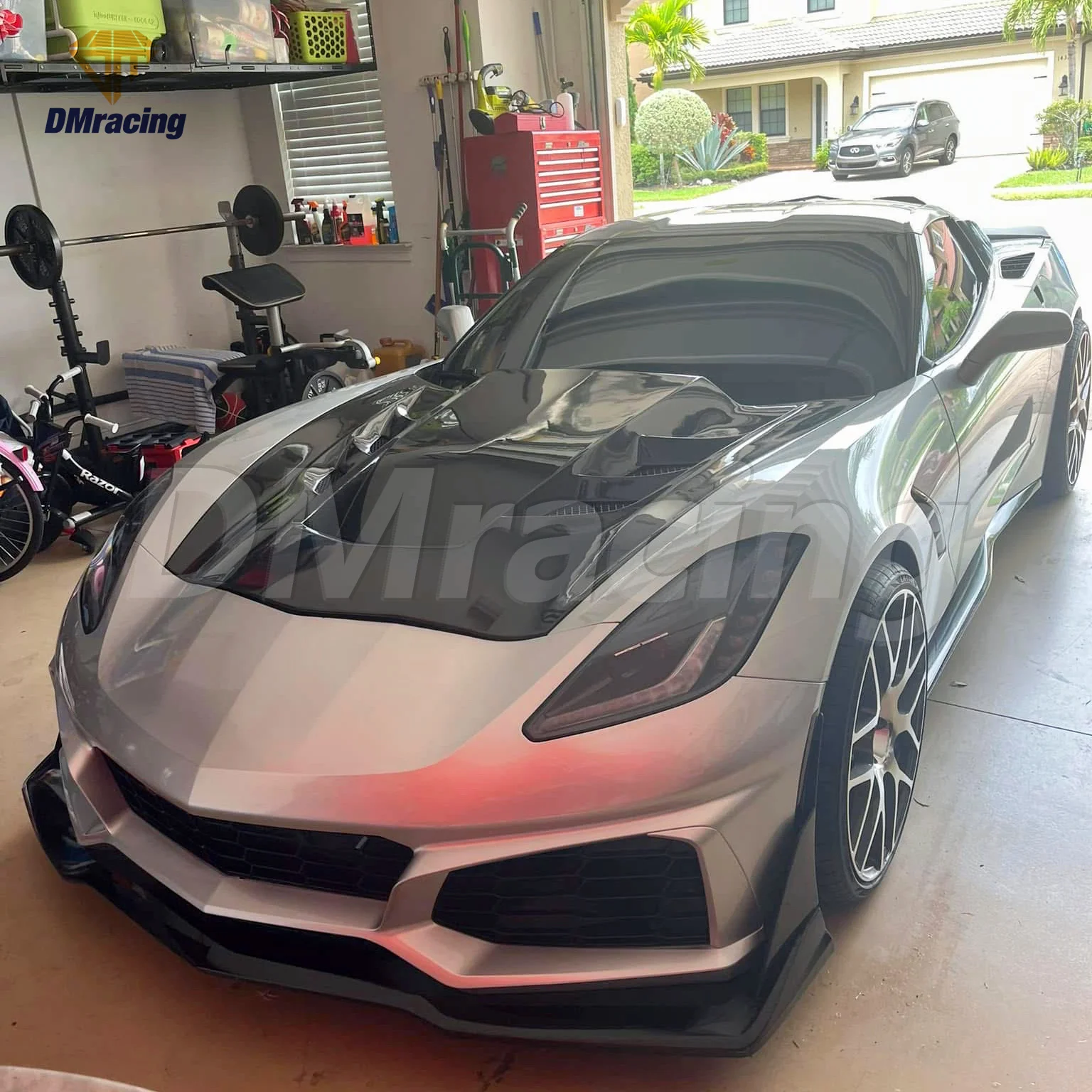 DM-2 Vent Style Carbon Fiber Hood for Chevrolet Corvette C7 2014-2019 Bonnet