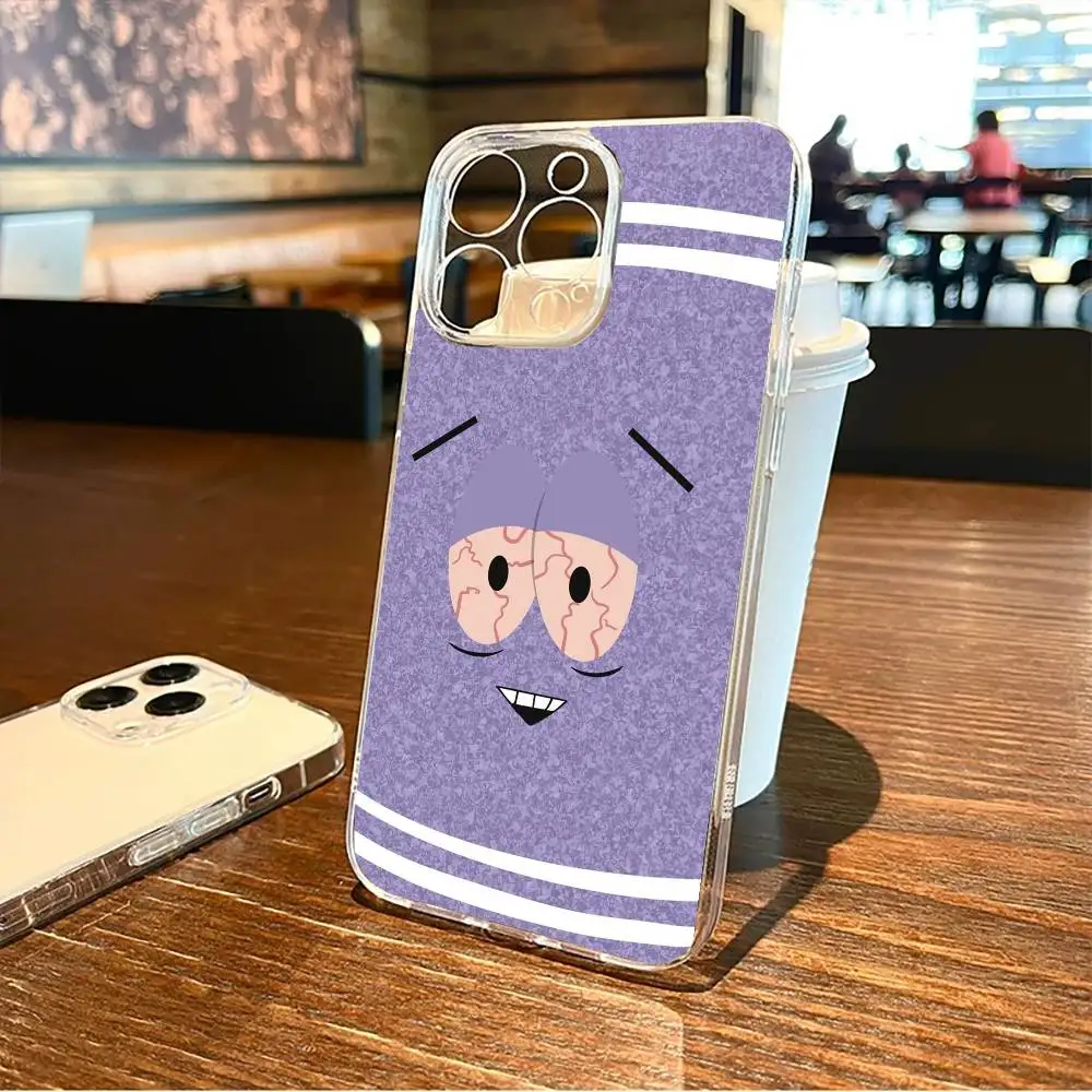 S-사우스 파크 T-타월리 아이폰17,16,15,14,13,12,11 플러스,프로 맥스용 소프트 투명 케이스