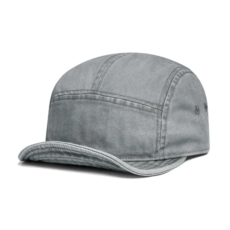 Individuell bedruckte, bestickte Baseballkappe mit weichem Schirm für Frühling und Herbst, Street-Trend, gewaschener Kurzschirm, Fünf-Panel-Campingmütze – Detail 4