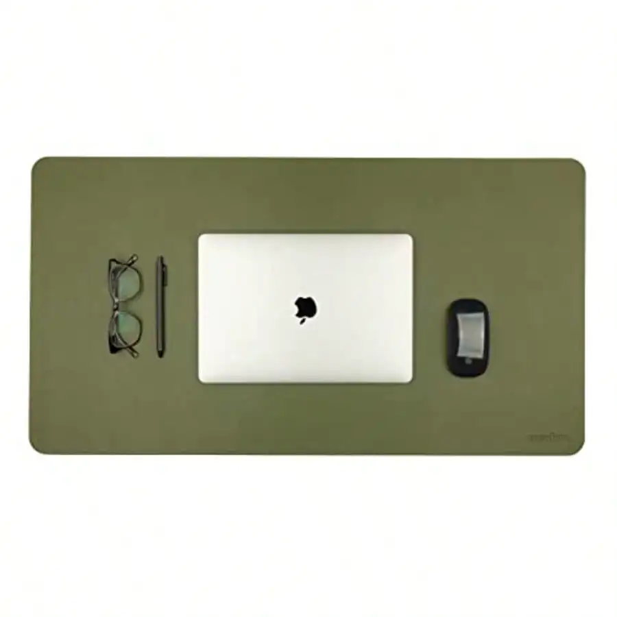 

Vegan Leather Desk Pad - 31.5"x17" Desk Mat for Your Office. This Quality Large Mouse Pad has Chic Elegance Professional Look