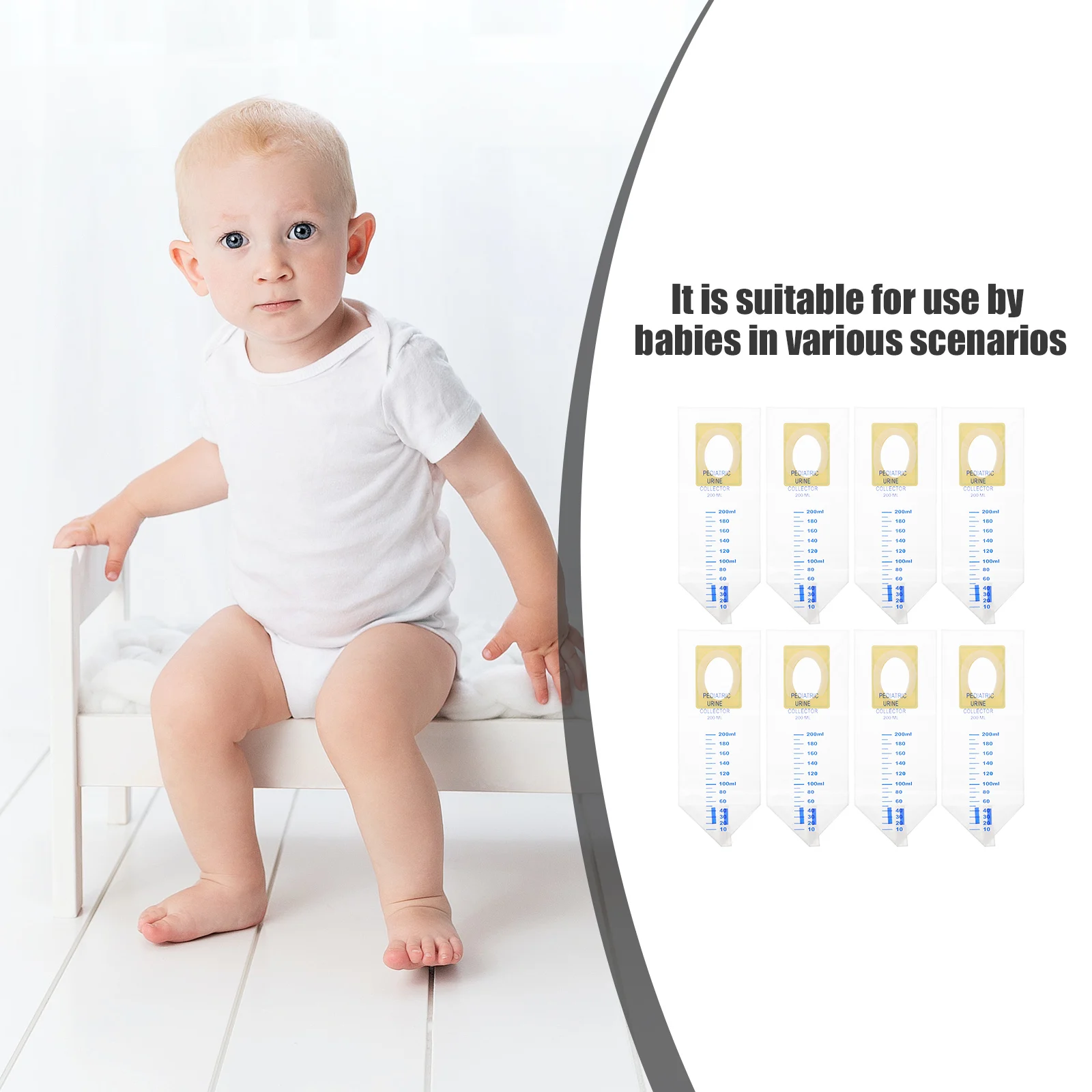 

20pcs Pediatric Urine Bag Transparent Disposable Urinal Bags for Infant Pee Collector Leakproof Large CapacityClear Urine