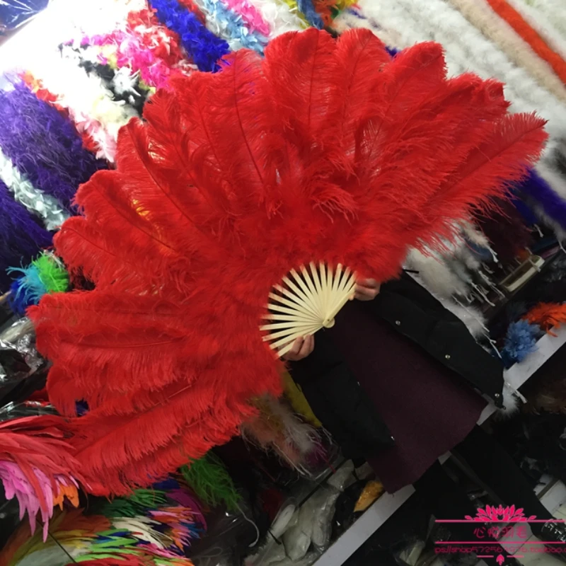 

Extra large ostrich hair fan feather fan stage decoration dance cosplay bar performance props