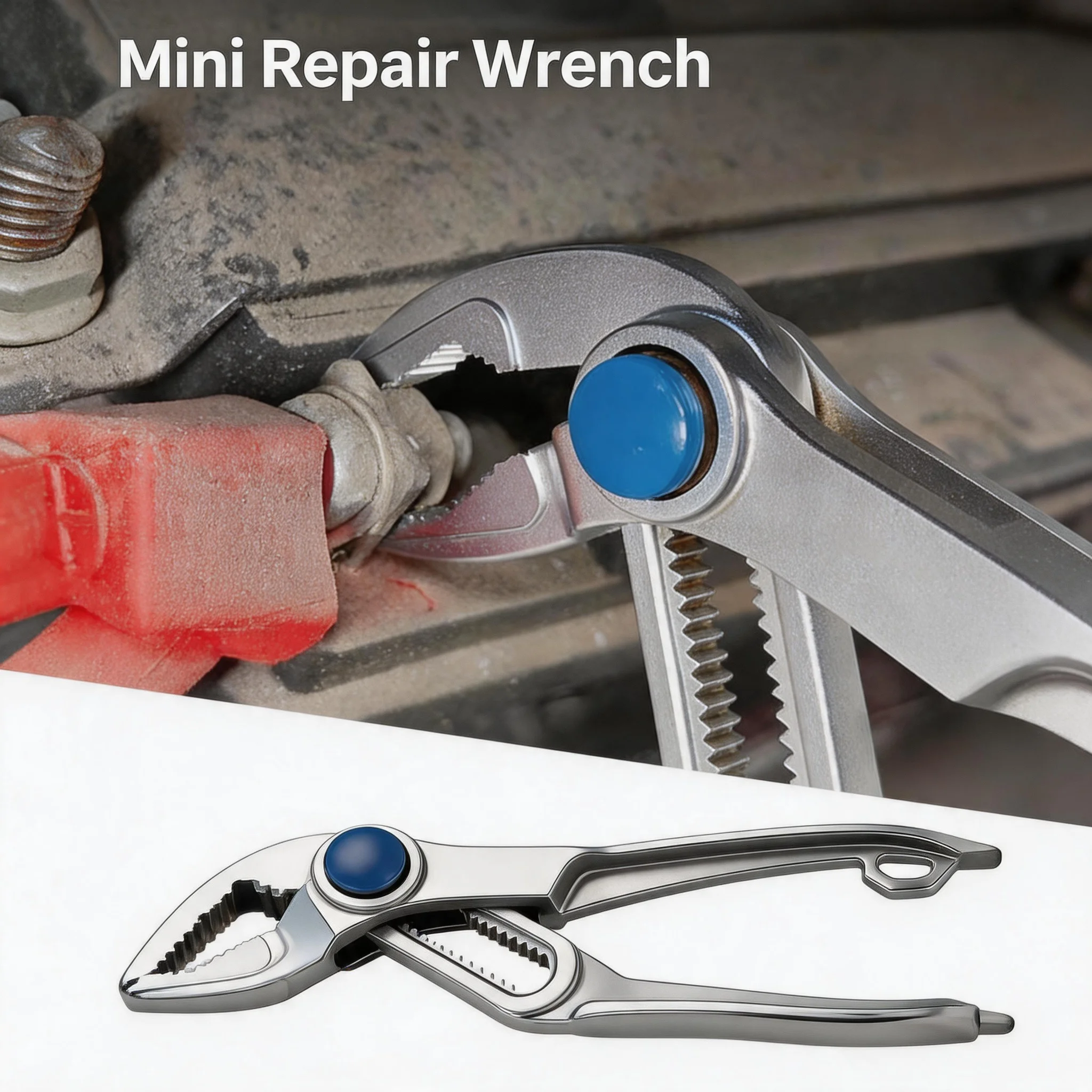 

Heavy Duty Pipe Plier Wrench Mini Portable Multi-functional Water Pipe Clamp Adjustable Tool For Narrow Space Plumbing & Repairs