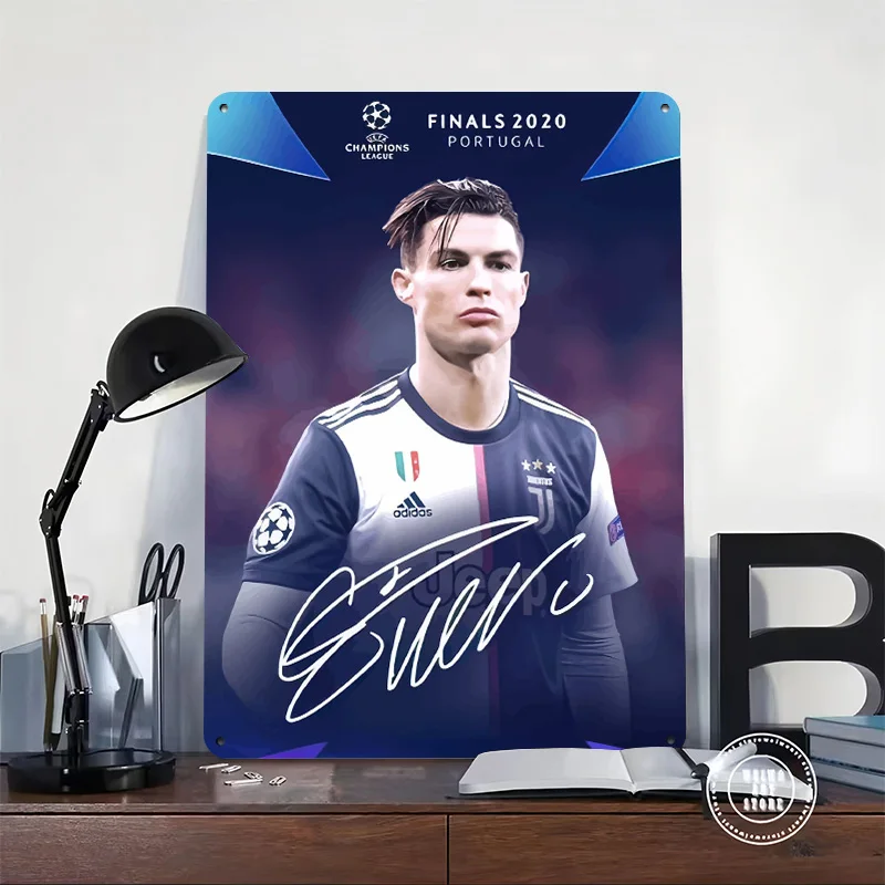 Cristiano Ronaldo Finals 2020 Portugal Poster Retro 3D Printed Metal Signs Customized Wall Hanging Gift for Decoration Room Art
