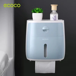 Ecoco Double Decker Toilet Tissue Box Toilet Shelf Drawer Box Punch-free Paper Towel Rack Toilet Paper Roll Tube