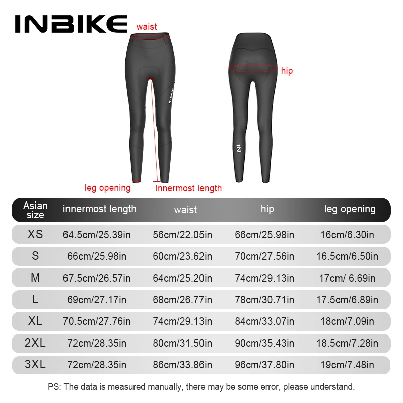 INBIKE Winter Women\'s Cycling Pants Padded Thermal Fleece Bike Riding Tights Professional Bicycle Road Trousers Biking Clothing