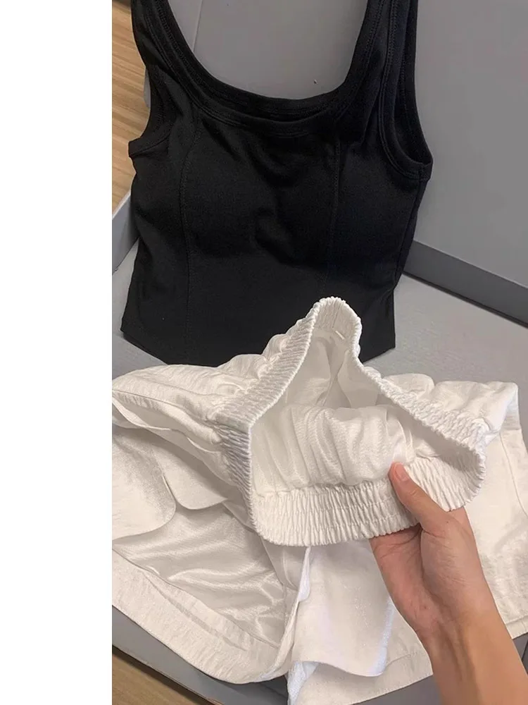 Blanc coton lin décontracté orts femmes hiver mince grande taille gros MM taille haute mince lâche viande couvrant jambe large cinq-quarts...