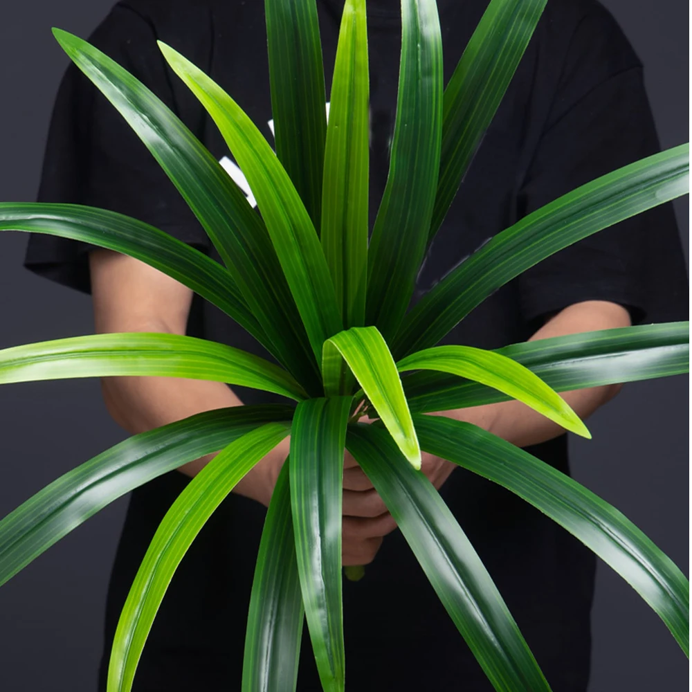 50–65 cm künstliche Magnolienpflanzen, tropischer Drache, Bart, Gras, gefälschte Orchideenblätter, grüne Schwertblätter für Zuhause, Büro, Party-Dekoration – Detail 4