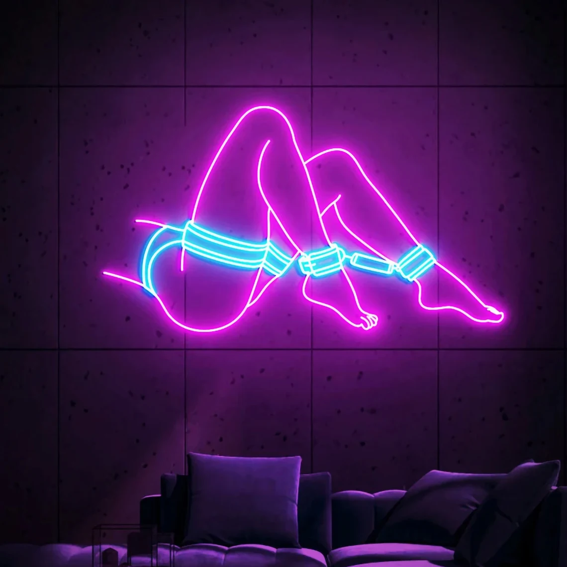 

Woman Neon Sign BDSM Sexy Lady Art Neon Aesthetic Room Decor Line Art Women Body Neon Wall Decor Beer Bar Clubnight Decor